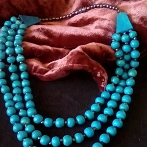 Boho necklace, turquoise colored ,native american